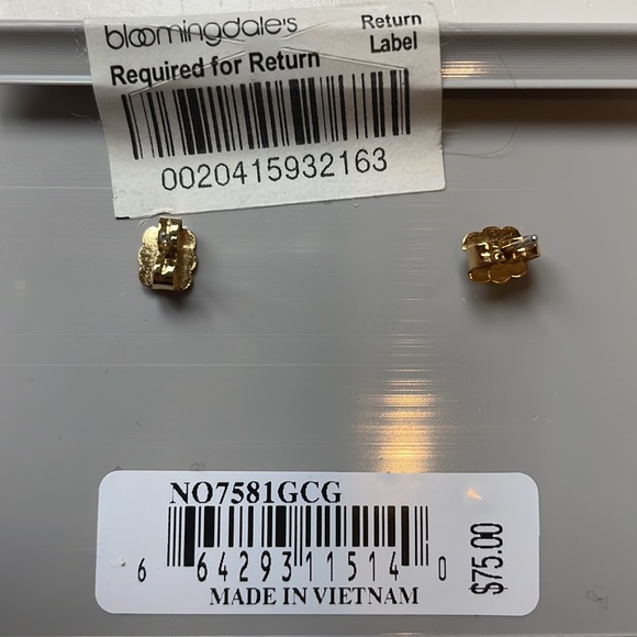 NWT Nadri Open Long Crystal and Gold Teardrop Earrings - Picture 6 of 6